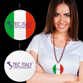 Italian Flag Plastic Medallion - 2 1/2"